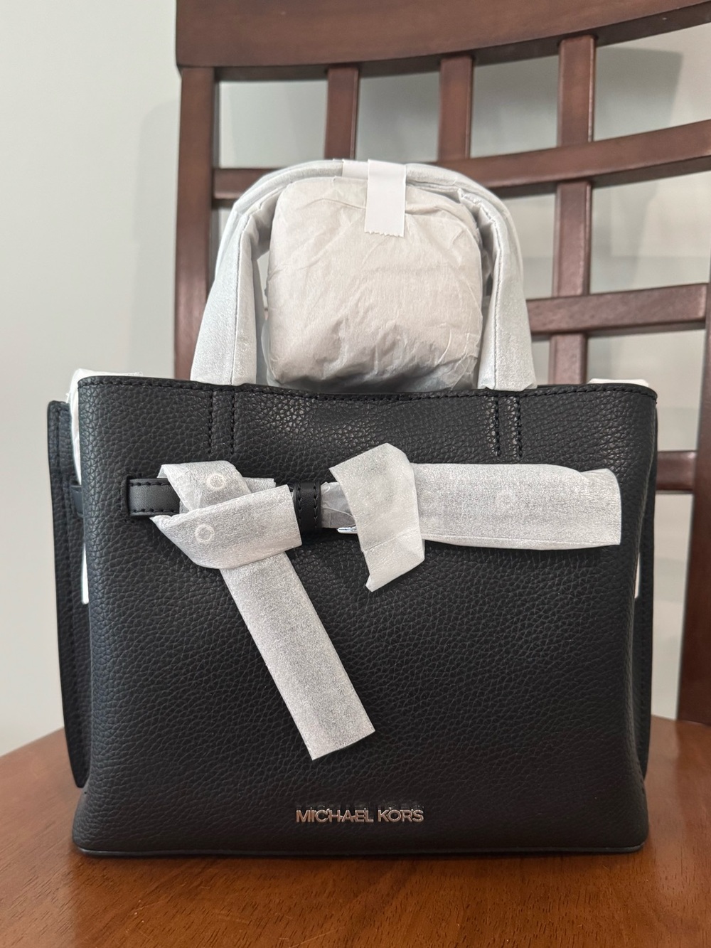 Michael Kors Black Leather Emilia Satchel